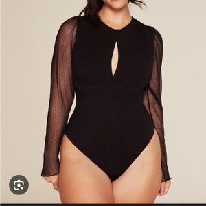 Adore me black long sleeve bodysuit